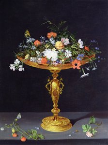 Flowers in a Golden Tazza